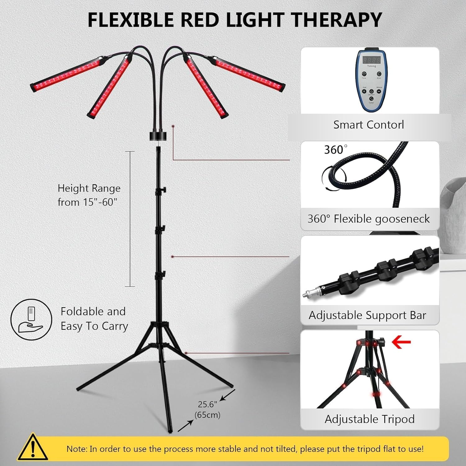 Red Light Therapy, 660Nm & 850Nm & 940Nm Infrared Light Therapy with Stand, Height Adjustable & Angle Adjustable & Timer, 32W 180Leds Infrared Light Therapy for Body