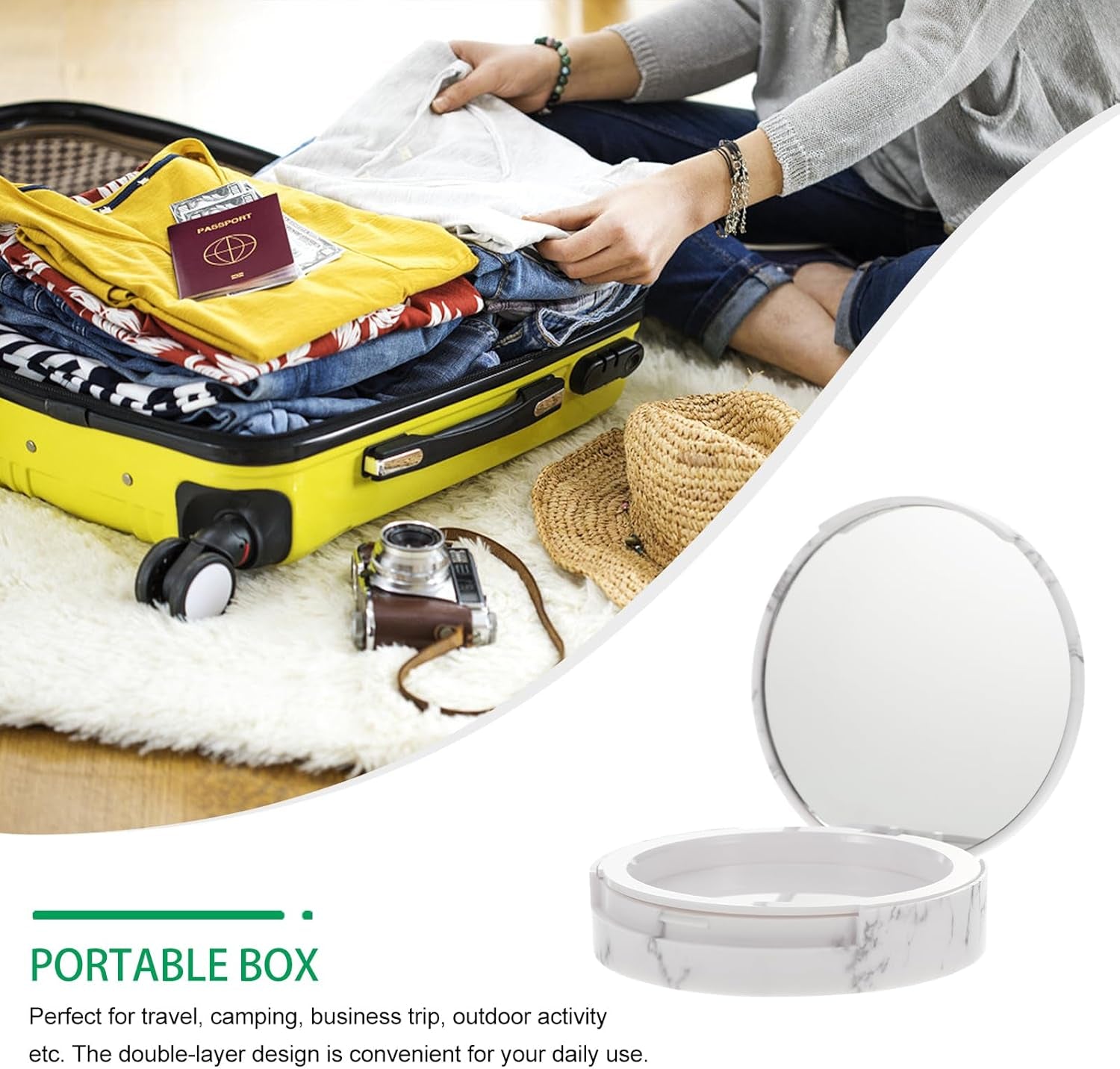 Makeup Powder Container Pressed Powder Box 2Pcs Compact Cosmetic Powder Containers Makeup Empty Loose Powder Boxes (Assorted Color) Makeup Powder Puff