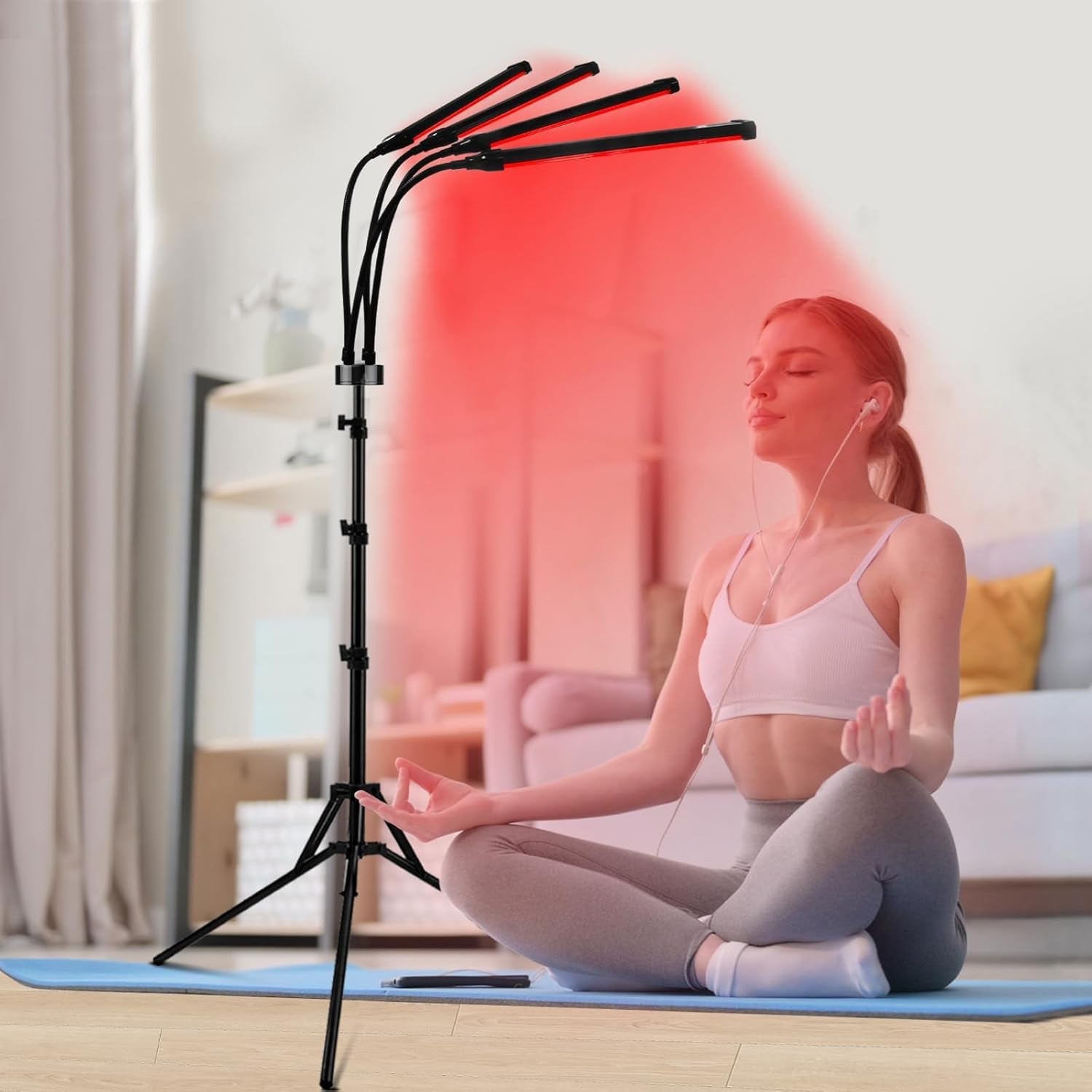 Red Light Therapy, 660Nm & 850Nm & 940Nm Infrared Light Therapy with Stand, Height Adjustable & Angle Adjustable & Timer, 32W 180Leds Infrared Light Therapy for Body